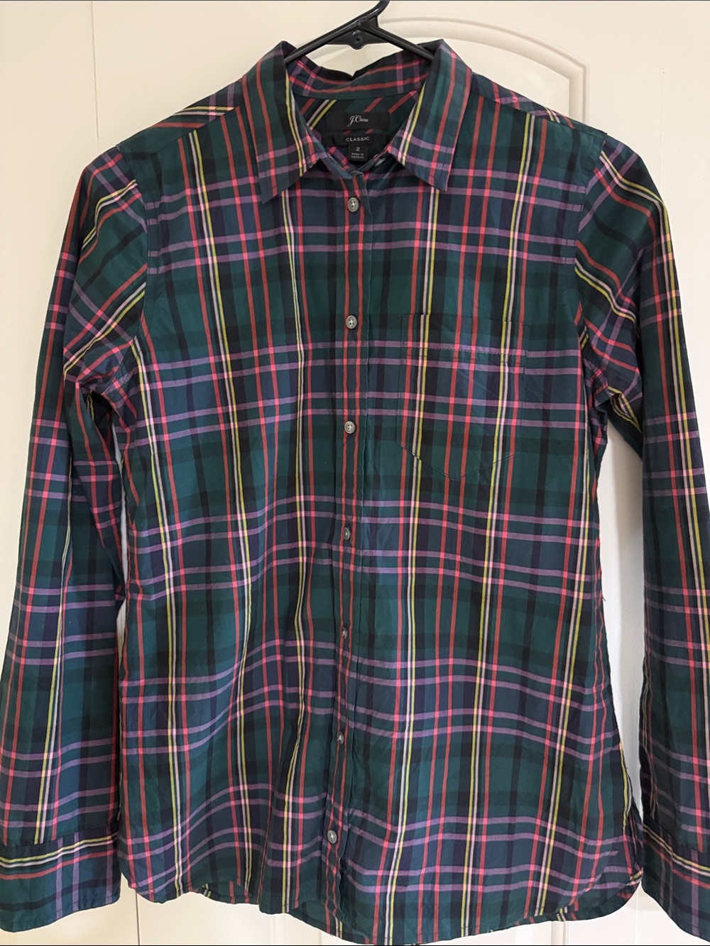 J. Crew Green Plaid Button-Down